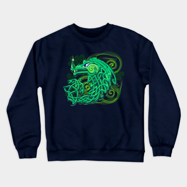 Fantasy green dragon Crewneck Sweatshirt by Artist Natalja Cernecka